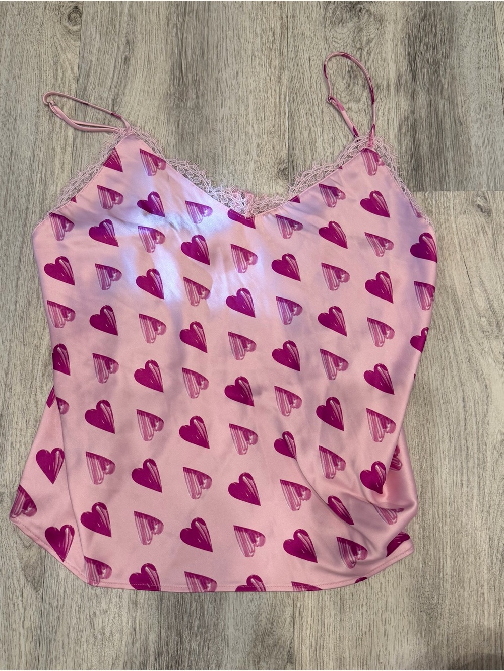 Victoria’s Secret Heart Print Lace Cami Tank Top - Small